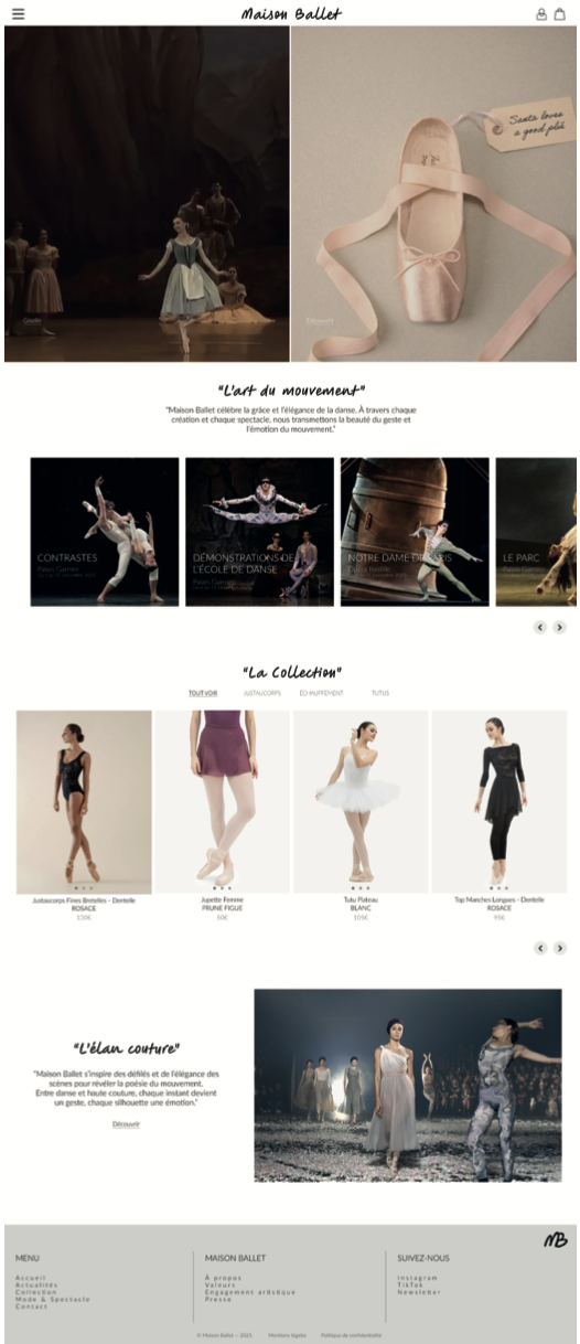 Maison Ballet — UX/UI design